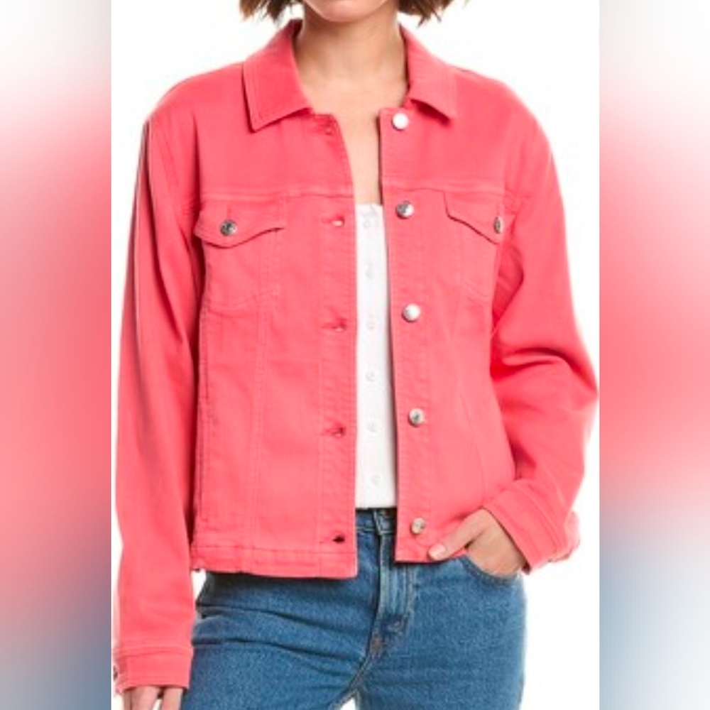 Tommy Bahama Leila Mineral Wash Button Front Denim Jacket: Lt Pomodoro: Medium - Picture 11 of 12